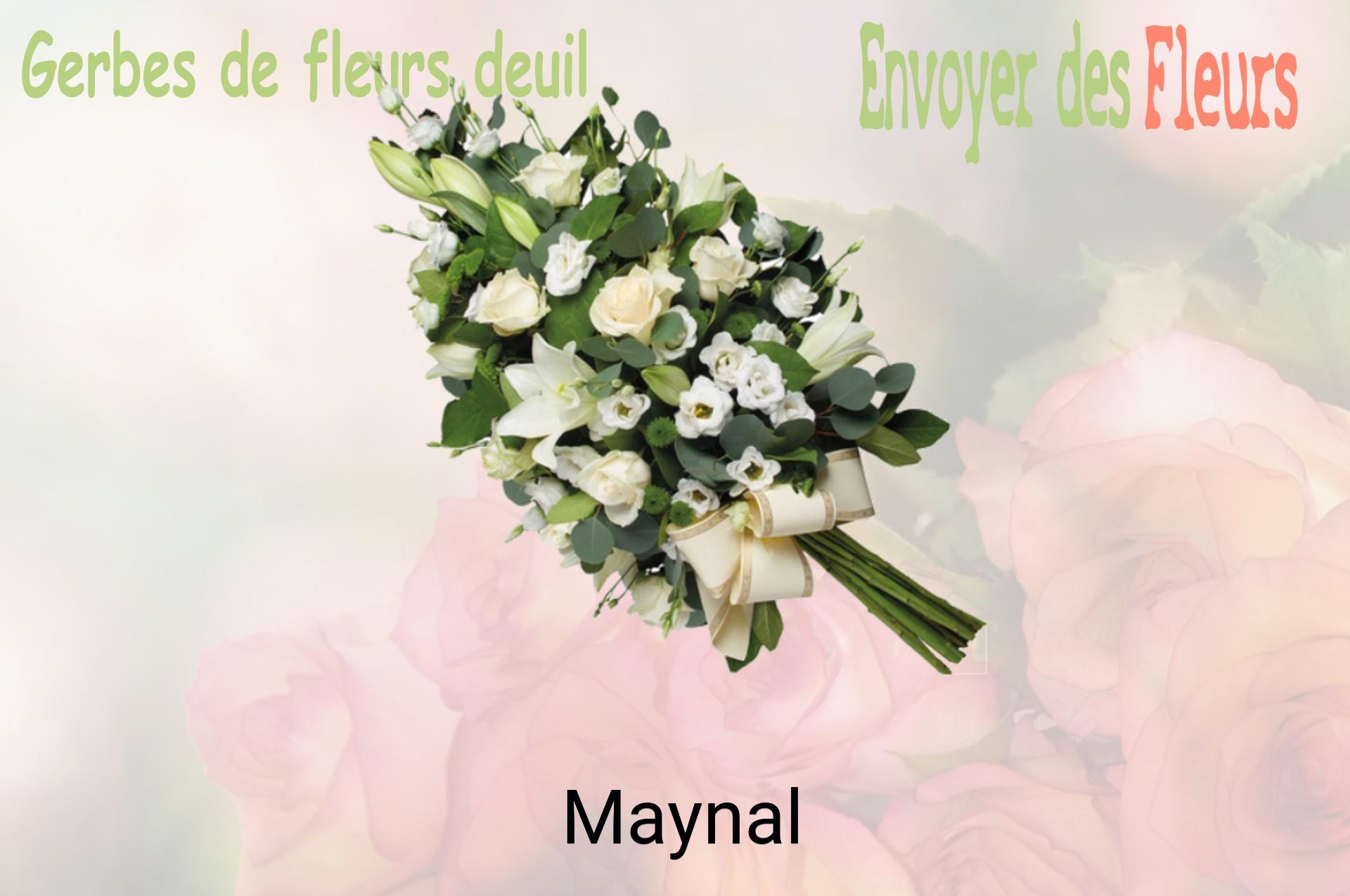 Gerbe de fleurs de deuil livrée à Maynal